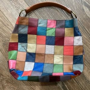 Genuine Leather Patchwork Purse